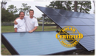 Photograph of installation of solar electric system and solar thermal system 