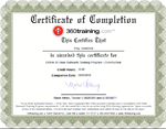 OSHA 360 Training Completion Certificate
