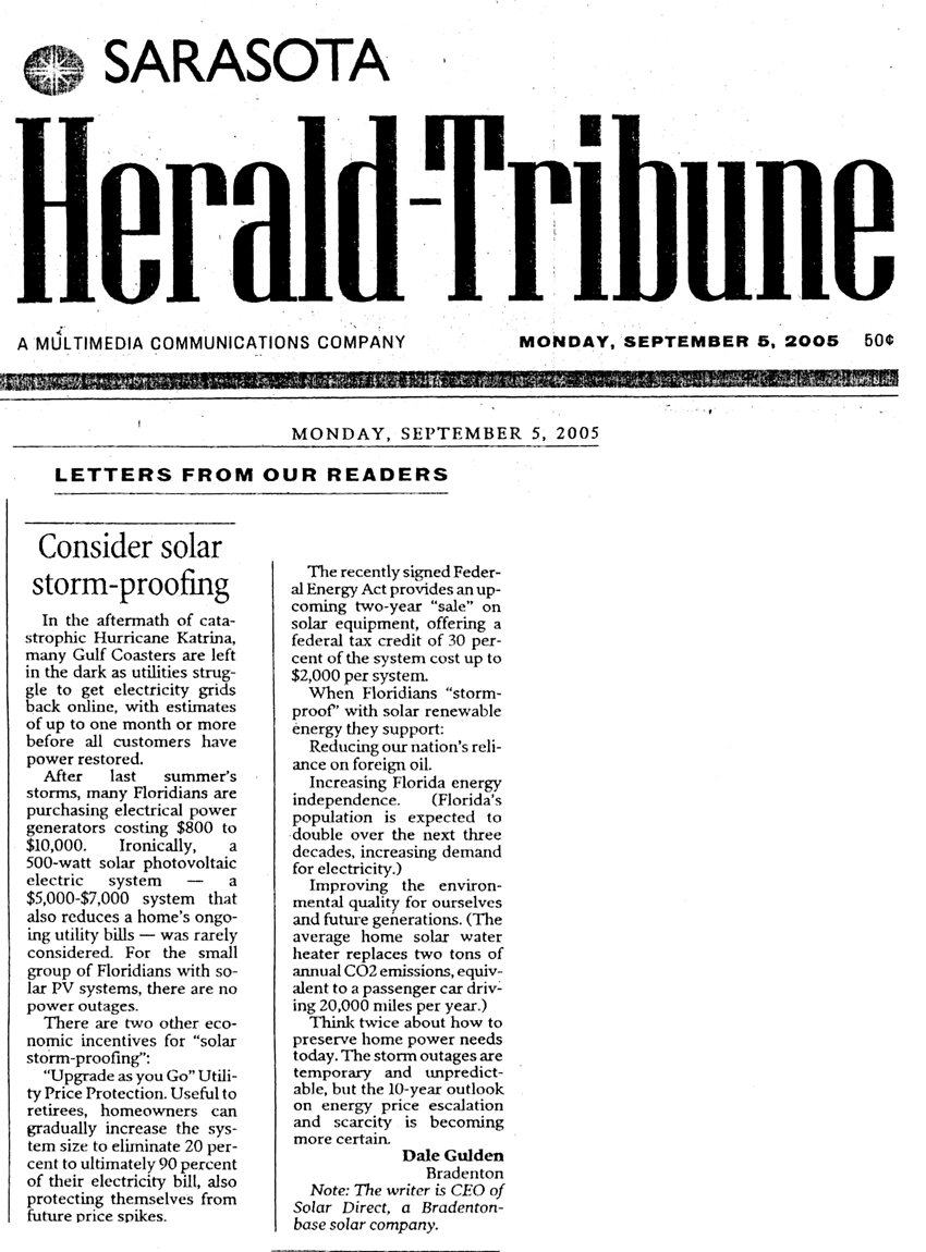 Herald Tribune Article