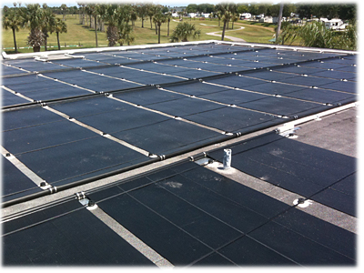 solar pool panels for the KOA Okeechobe pool
