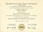 Pennsylvania State University Engineering Degree