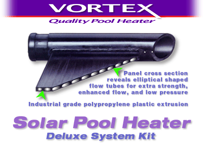 Solar Pool Heater - VORTEX 4 x 12 Panels Deluxe System Kit